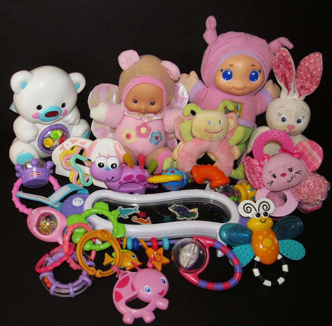 Large Lot Infant Baby Developmental Toys Pink Playskool Glow Worm